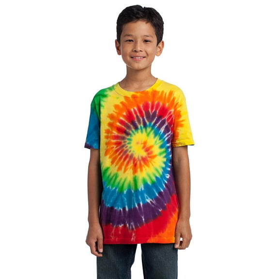 Port Company PC147Y Boys Tie-Dye T-Shirt - Rainbow - L