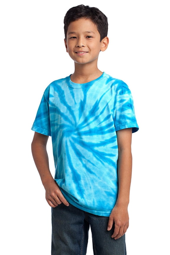 Port Company PC147Y Boys Tie-Dye T-Shirt - Turquoise - L
