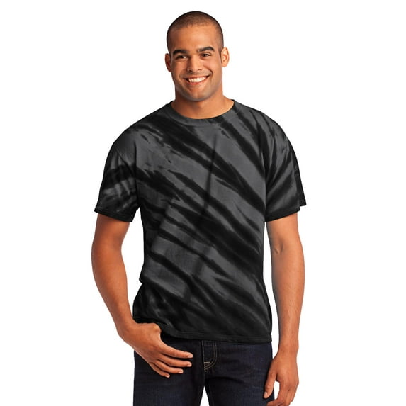Port & Company PC148 Tshirt Men's Essential Tiger Stripe Tie-Dye Tee