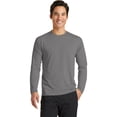 thumbnail image 1 of Port Company PC381LS Long Sleeve Performance Blend Tee, Medium Grey, XL, 1 of 1