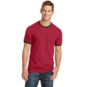 Port Company PC54R Core Cotton Ringer Tee, Red/ Jet Black, M