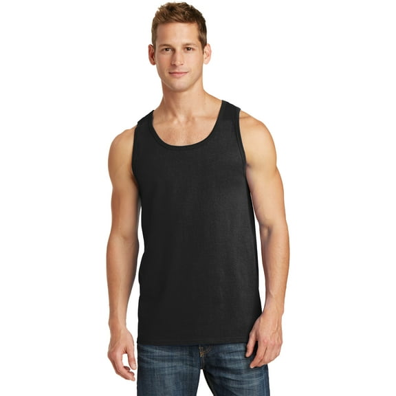 Port Company PC54TT Core Cotton Tank Top, Jet Black, S
