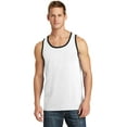 thumbnail image 1 of Port Company PC54TT Core Cotton Tank Top, White/ Jet Black, L, 1 of 1