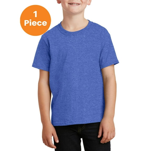 Port & Company PC54Y Youth Core Cotton T-Shirt, Heather Royal, M, Kids Clothing, Boys Clothing