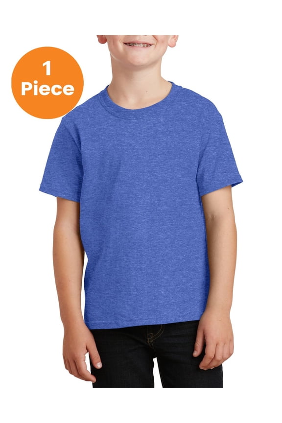 mpany PC54Y Youth Core Cotton T-Shirt, Heather Royal, M, Kids Clothing, Boys Clothing