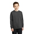 thumbnail image 1 of Port & Company PC54YLS Youth Long Sleeve Core Cotton Tee, Dark Heather Grey, S, 1 of 1