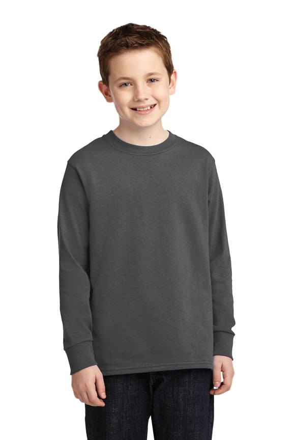 Port & Company PC54YLS Youth Long Sleeve Core Cotton Tee, T-Shirts