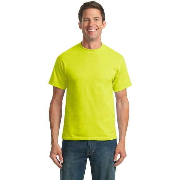 Port & Company PC55 Mens Core Blend Tees, Safety Green - 6XL