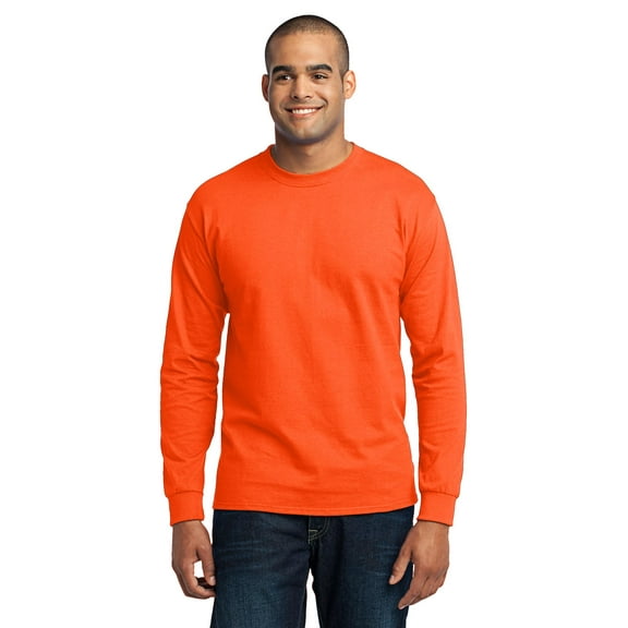 Port & Company PC55LST Mens Long Sleeve Core Blend Tees, Safety Orange - Extra Large Tall