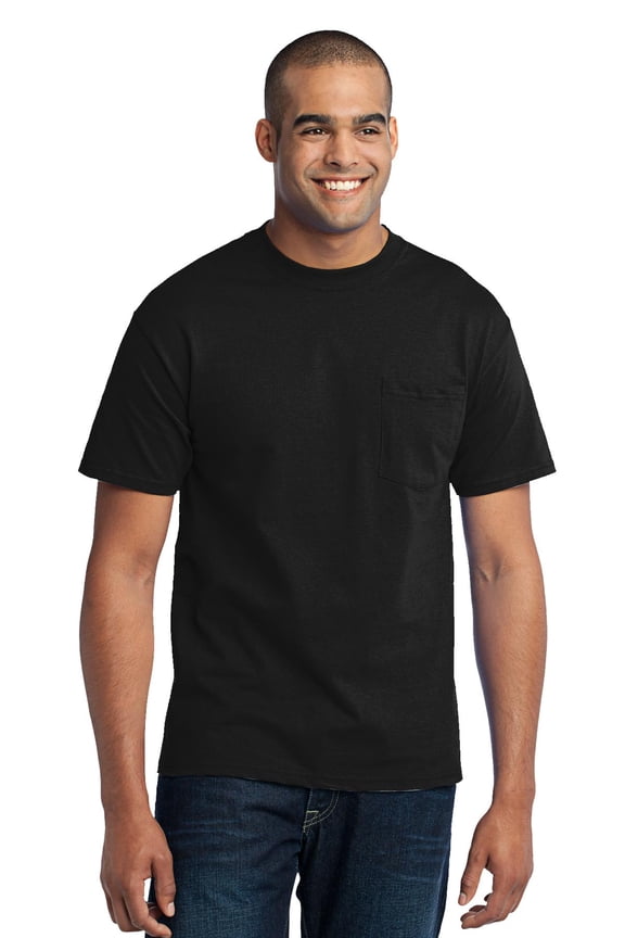 mpany PC55P Mens Core Blend Pocket Tees, Jet Black - Small