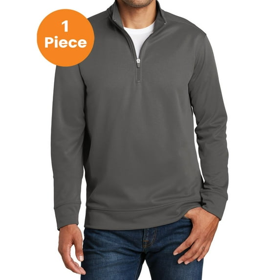 Port & Company PC590Q Performance Fleece 1/4-Zip Pullover Sweatshirt , Charcoal, 2XL, Big and Tall Hoodies and Sweatshirts