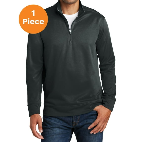 Port & Company PC590Q Performance Fleece 1/4-Zip Pullover Sweatshirt , Jet Black, 2XL, Mens Hoodies and Sweatshirts