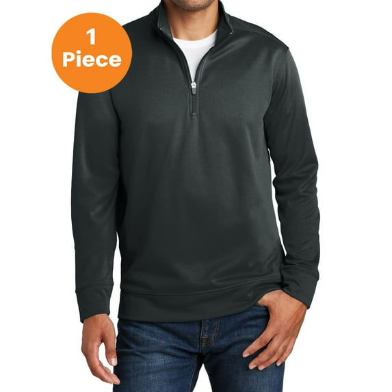 Port & Company PC590Q Performance Fleece 1/4-Zip Pullover Sweatshirt , Jet Black, 2XL, Mens Hoodies and Sweatshirts