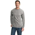 thumbnail image 1 of Port & Company PC61LSP Mens Long Sleeve Essential Pocket Tees, Athletic Heather - 3XL, 1 of 3