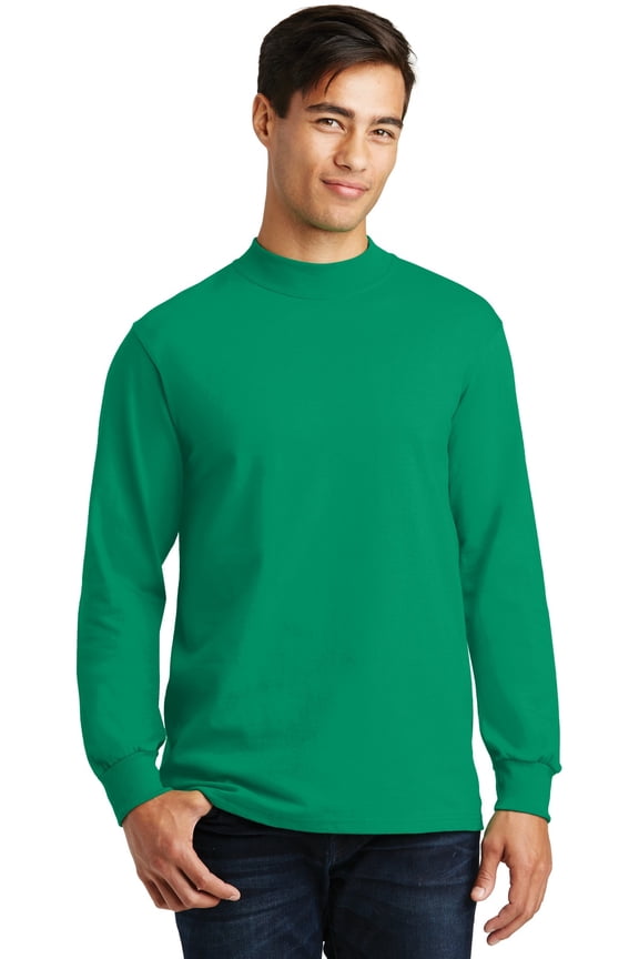 mpany PC61M Mens Essential Mock Turtleneck , Kelly - Medium