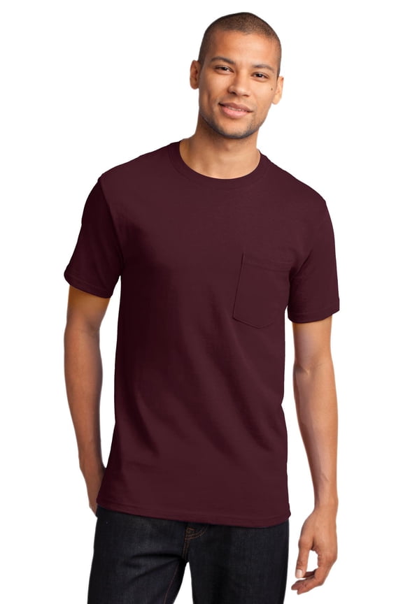 mpany PC61P Mens Essential Pocket Tees, Athletic Maroon - Medium