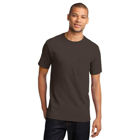 Port & Company PC61P Mens Essential Pocket Tees, Brown - 4XL