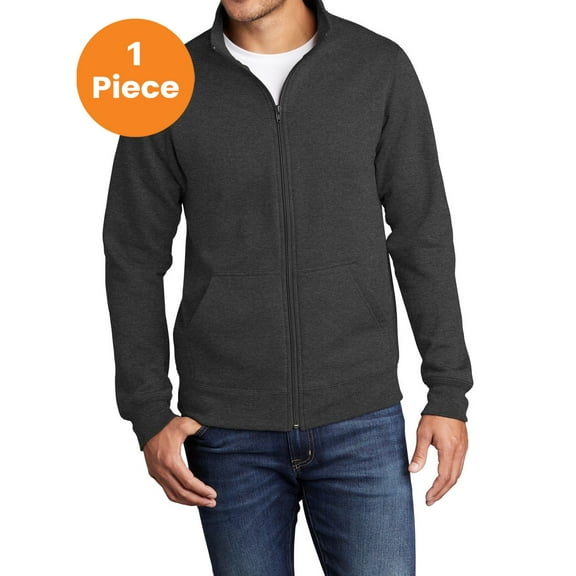 Port & Company PC78FZ Core Fleece Cadet Full-Zip Sweatshirt, Dark Heather Grey, S, Shop all kids