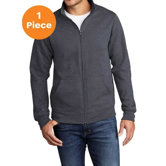 Port & Company PC78FZ Core Fleece Cadet Full-Zip Sweatshirt, Heather Navy, S, Shop all kids