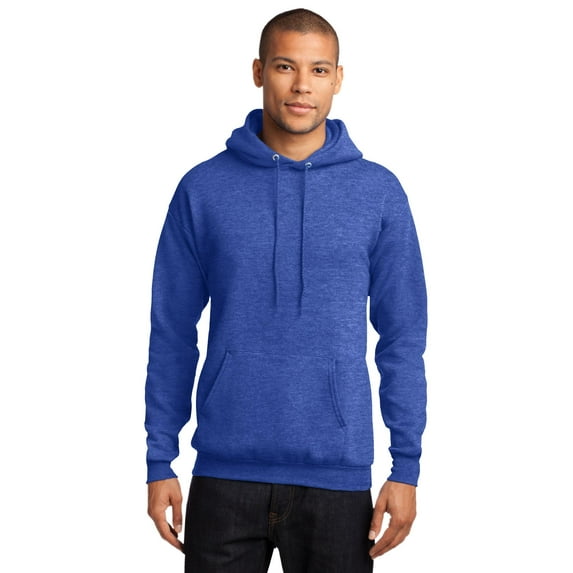 Port & Company PC78H Mens Core Fleece Pullover Hooded Sweatshirt, Heather Royal - Small