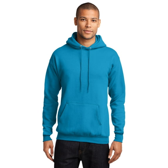 Port & Company PC78H Mens Core Fleece Pullover Hooded Sweatshirt, Neon Blue - Medium