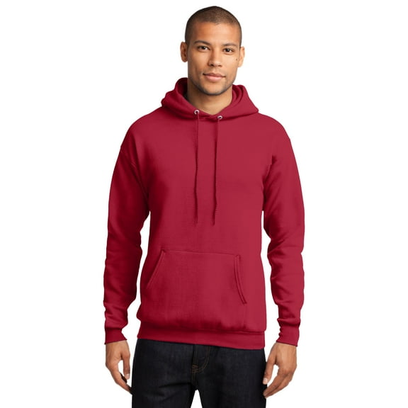 Port & Company PC78H Mens Core Fleece Pullover Hooded Sweatshirt, Red - Small