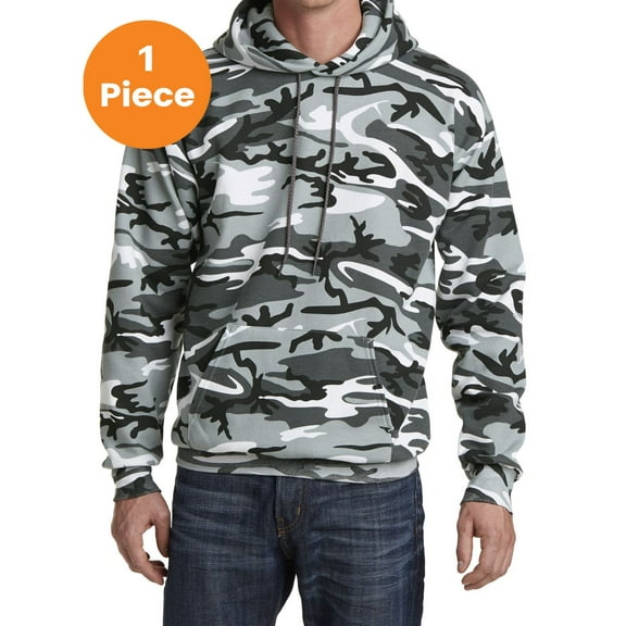 Port & Company PC78HC Core Fleece Camo Pullover Hooded Sweatshirt , Winter Camo, 2XL, Mens Hoodies