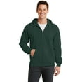 thumbnail image 1 of Port & Company PC78ZH Core Fleece Full-Zip Hooded Sweatshirt, Dark Green, 3XL, 1 of 2