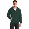 thumbnail image 1 of Port & Company PC78ZH Core Fleece Full-Zip Hooded Sweatshirt, Dark Green, 3XL, 1 of 1