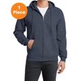 thumbnail image 1 of Port & Company PC78ZH Core Fleece Full-Zip Hooded Sweatshirt, Heather Navy, 3XL, Mens Hoodies, 1 of 1