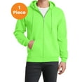 thumbnail image 1 of Port & Company PC78ZH Core Fleece Full-Zip Hooded Sweatshirt, Neon Green, 4XL, Mens Hoodies and Sweatshirts, 1 of 1