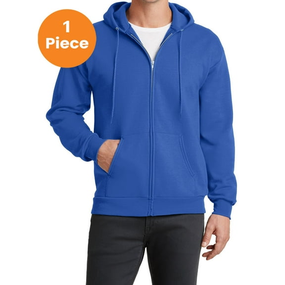 Port & Company PC78ZH Core Fleece Full-Zip Hooded Sweatshirt, Royal, 4XL, Mens Hoodies and Sweatshirts