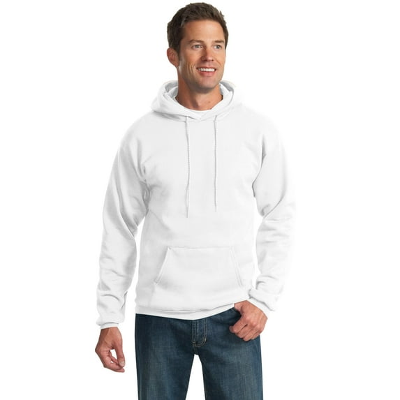 Port & Company PC90H Mens Essential Fleece Pullover Hooded Sweatshirt, White - Large