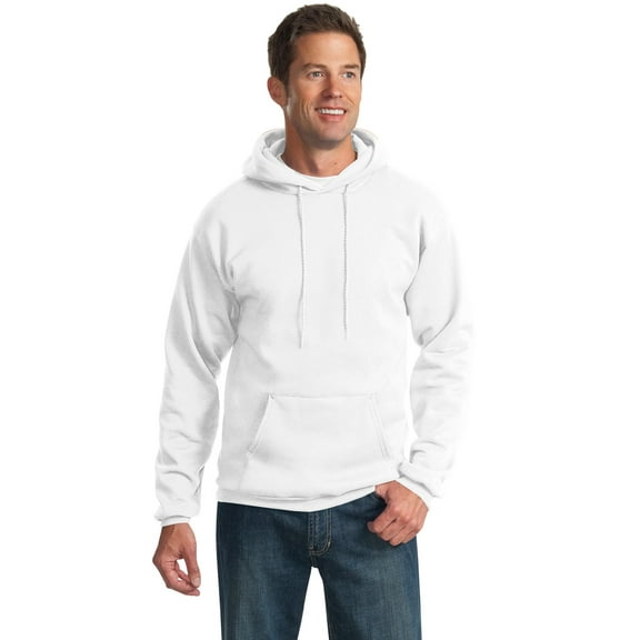 Port & Company PC90HT Mens Essential Fleece Pullover Hooded Sweatshirt, White - Extra Large Tall