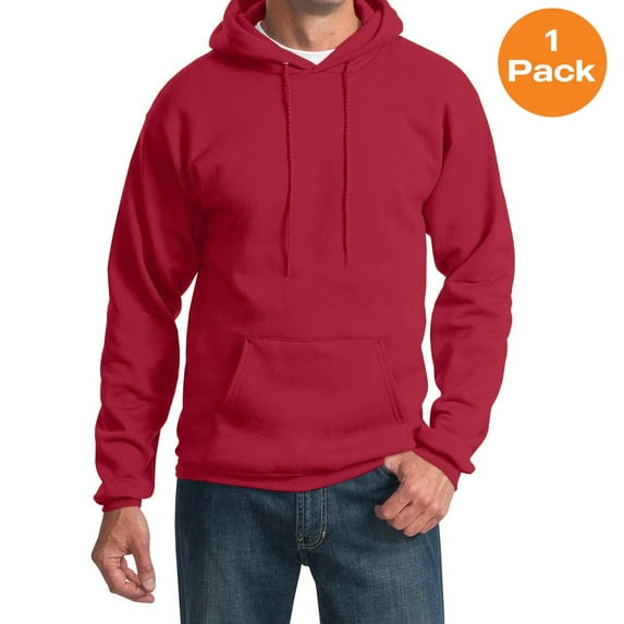 Port & Company PC90HT Tall Essential Fleece Pullover Hooded Sweatshirt , Red, 3XLT, Big and Tall Pullover Hoodies and Sweatshirts
