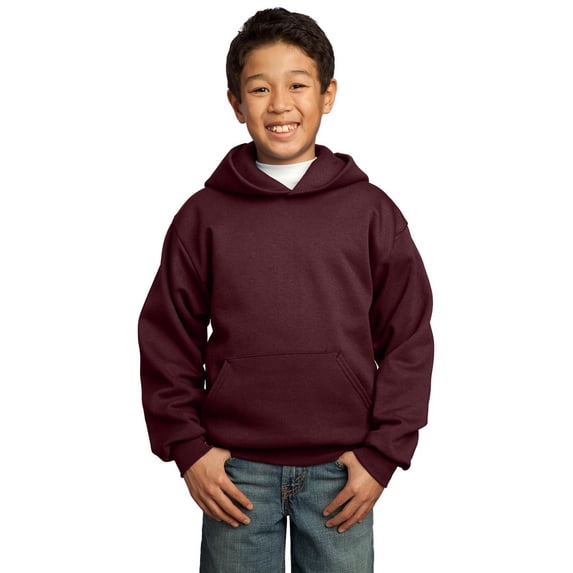Port Company PC90YH Youth Hooded Pullover - Maroon - Small