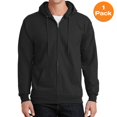 thumbnail image 1 of Port & Company PC90ZH Essential Fleece Full-Zip Hooded Sweatshirt, Jet Black, 3XL, Mens Hoodies, 1 of 1