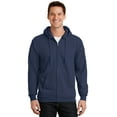 thumbnail image 1 of Port & Company PC90ZH Essential Fleece Full-Zip Hooded Sweatshirt, Navy, 4XL, 1 of 5