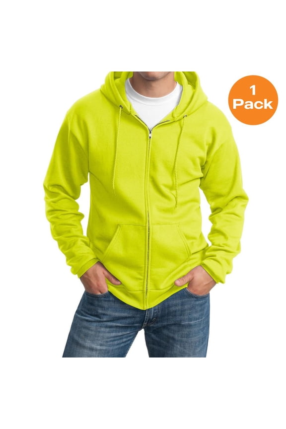 PC90ZHT Tall Essential Fleece Full-Zip Hooded Sweatshirt , Safety Green, 2XLT, Big and Tall Zip up Hoodies and Sweatshirts