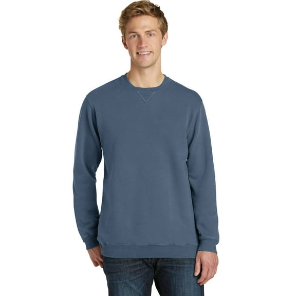 Port & Company Pigment Dyed Crewneck Sweatshirt (PC098) Denim Blue, 3XL