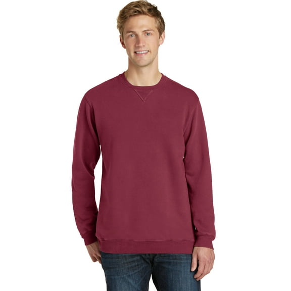 Port & Company Pigment Dyed Crewneck Sweatshirt (PC098) Merlot, 2XL