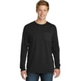 thumbnail image 1 of Port & Company Pigment Dyed Long Sleeve Pocket Tee-4XL (Black), 1 of 6