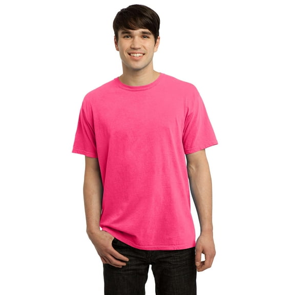 Port & Company Pigment-Dyed Tee. Neon Pink. L.