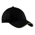 thumbnail image 1 of Port & Company   Sandwich Bill Cap-One Size (Black/Khaki), 1 of 4
