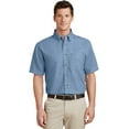 thumbnail image 1 of Port & Company SP11 Men’s Short Sleeve Value Denim Shirt, Faded Blue*, XS, 1 of 5
