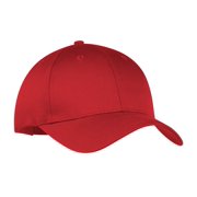 Port & Company Six Panel Twill Cap-One Size (Red)