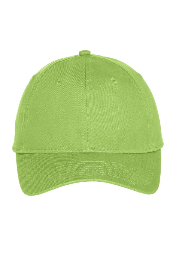Six Panel Unstructured Twill Cap-One Size (Lime)