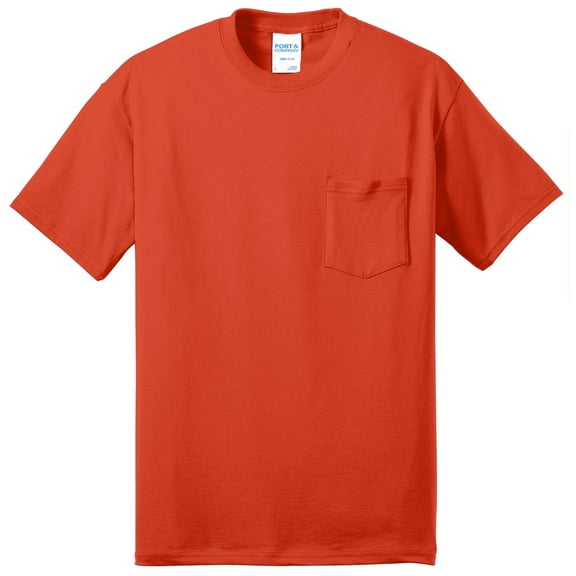 Port & Company Tall 50/50 Cotton/Poly TShirt with Pocket (PC55PT) Orange, XLT