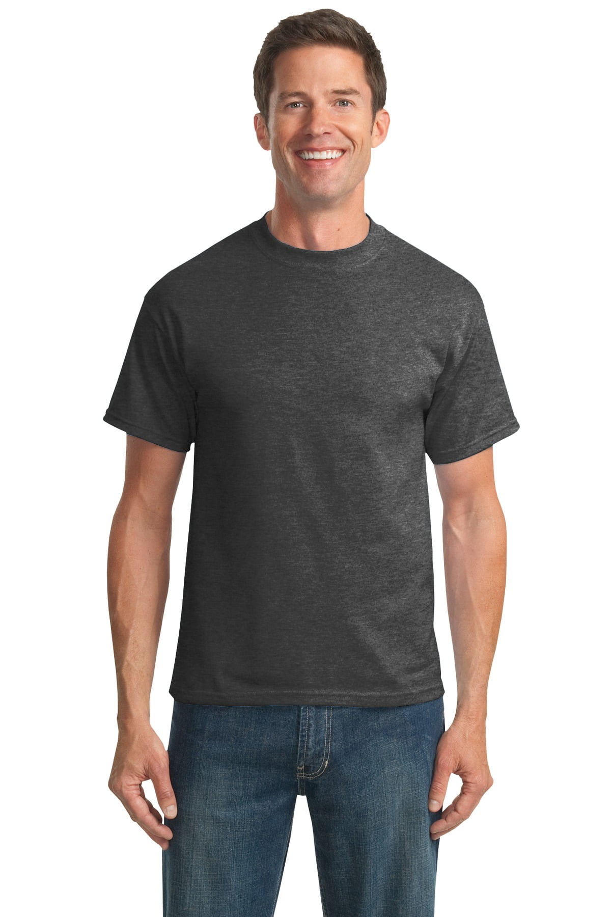 Port & Company Men's PC55 T-Shirt - 50/50 Cotton/Poly Blend, Soft & Durable (Sapphire, Large)