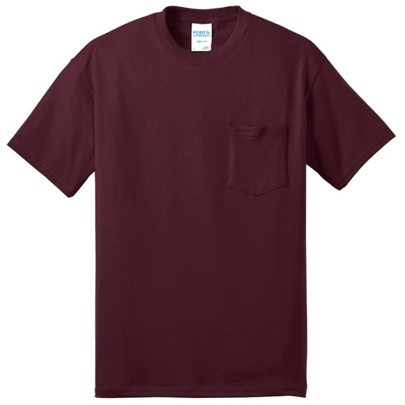Port & Company Tall Core Blend Pocket Tee Athletic Maroon Large Tall